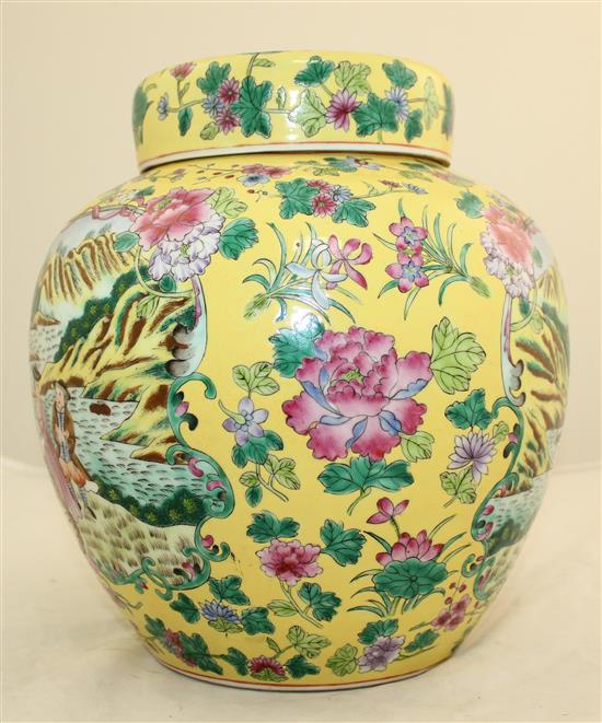 A Chinese famille rose ovoid jar, 25.5cm